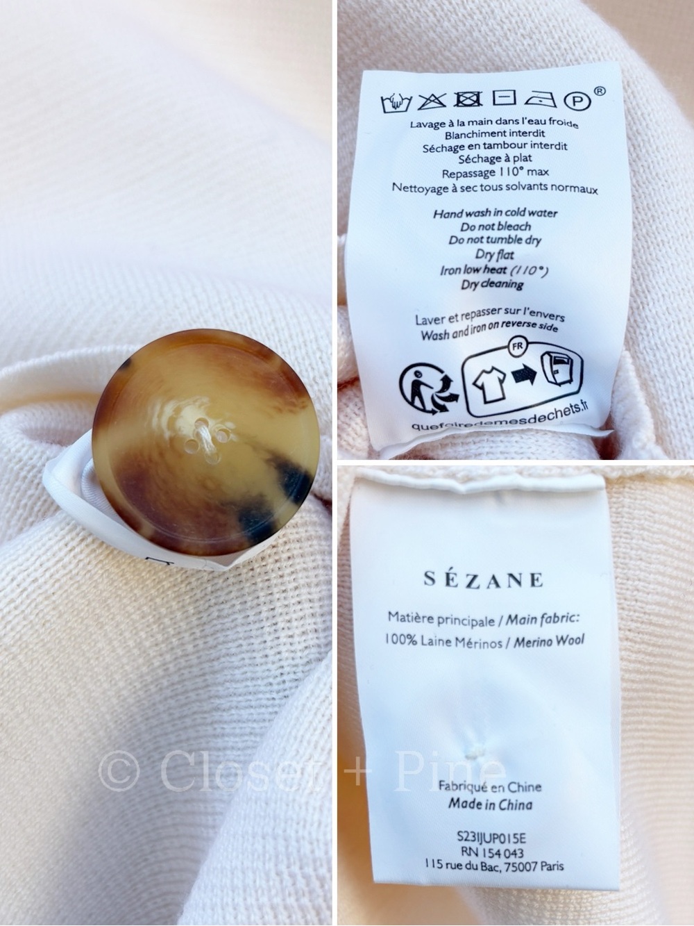 Sezane Sorena Skirt Size Medium Merino Wool Knit Mini - Picture 10 of 16